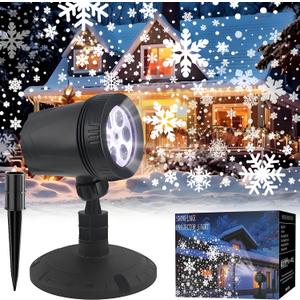 LILNIAGY Christmas Decorations Outdoor Christmas Projector Lights Snowflake Projector, IP65 Waterproof & Adjustable Christmas Lights for Outdoor Christmas Decorations Home Party Garden Xmas Decor