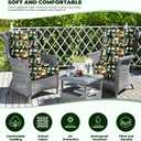 DANGHOOGY Outdoor/Indoor High Back Chair Cushion, Waterproof Outdoor Rocking Chair Cushion with Ties, Tufted Replacement Seat Cushions for Outdoor Furniture, Black Floral