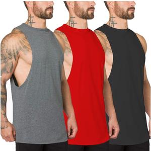 Muscle Killer Men's Muscle Cut Off Gym Workout Stringer Tank Tops Bodybuilding Fitness T-Shirts 1/2/3 Pack (Medium, Black+red+gray)