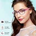 BLOEXCLU 6 Pack Reading Glasses for Women Men Blue Light Blocking Spring Hinge Computer Readers, Anti Eyestrain/Glare