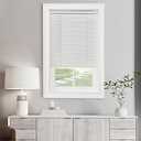 Cordless Light Filtering Mini Blind - 22 Inch Width, 64 Inch Length, 1" Slat Size - Pearl White - Cordless GII Morningstar Horizontal Windows Blinds for Interior by Achim Home Decor