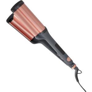 Hairitage 3 Barrel Curling Iron for Beach Waves and Curls - Ceramic Tourmaline Crimping Iron - Hair Waver for Mermaid Waves - Pink Barrel Curling Iron - Reduce Frizz + Increase Shine - All Hair Types