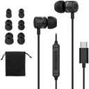Mormoque USB C Headphones for iPhone 15 16 Pro,for Samsung S20-S23 A53 A54 Type C Wired Earbuds,Built-in Microphone Hi-Fi Bass Earphones,4.9ft Long Cord Magnetic in-Ear Ear buds with 6 Ear Tips(Black)