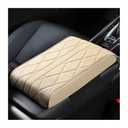 Mandark Car Center Console Cover, Soft Leather Memory Foam Automotive Armrest Seat Box Cushion Pad, Waterproof Comforable Vehicle Armrest Mat Accessories, Universal for RV, SUV, Truck (Beige)