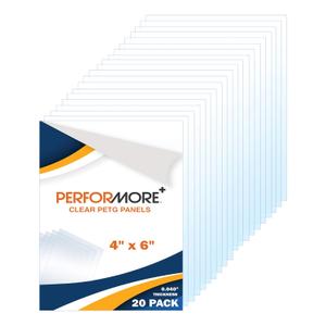 Performore 20 Pack of 4x6 Inch Plexiglass Sheet with Protective Film, 0.04" (1mm) Thick PETG Panels, Clear Acrylic Plastic Sheet - Picture Frame Glass Replacement, Flexible Acrylic Sheet