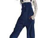 YESNO Women's Casual Corduroy Overalls Sleeveless Adjustable Straps Loose Harem Bib Jumpsuits for Women with Pockets PCL (Size XXL)