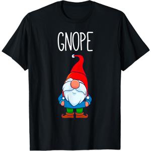 Gnome Tomte Garden Gnome Gift Funny Nope T-Shirt (Gray, XXL)