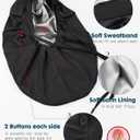 Large Satin Lined Scrub Cap for Women Long Hair Nurse Head Cap Surgical Bonnet 4 Buttons