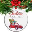 New Grandparents Christmas Ornament 2025 Best Grandpa and Grandma Gift Grandparents Keepsake Ceramic Family Legacy Decor (C3)