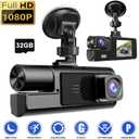 1080P Dual Dash Camera for Car Front and Inside Dashcam Car Security Video Recorder,170Wide Angle Vehicle Cam,WDR,G-Sensor, IPS Screen,Loop Recording,Night Vision (Dual Dash Cam with 32G Card)