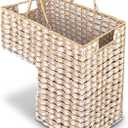 L-Shaped Stair Basket with Handles, Decorative Woven Storage Basket
