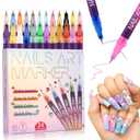 Nail Art Pens,DIY Nail Art Markers 24 Color Drawing Painting Pen,Waterproof and Quick-drying Nail Art Tools for Graffiti Dotting Drawing Painting Point Liner