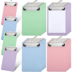 20 Pcs Small Clipboards 4.7x7.3 Inch Plastic Colorful Clipboards Cute Mini Clipboard Size Pocket Clip Boards with Profile Clip A6 Clipboard for Warehouse Classroom Outdoor Work Office Supplies