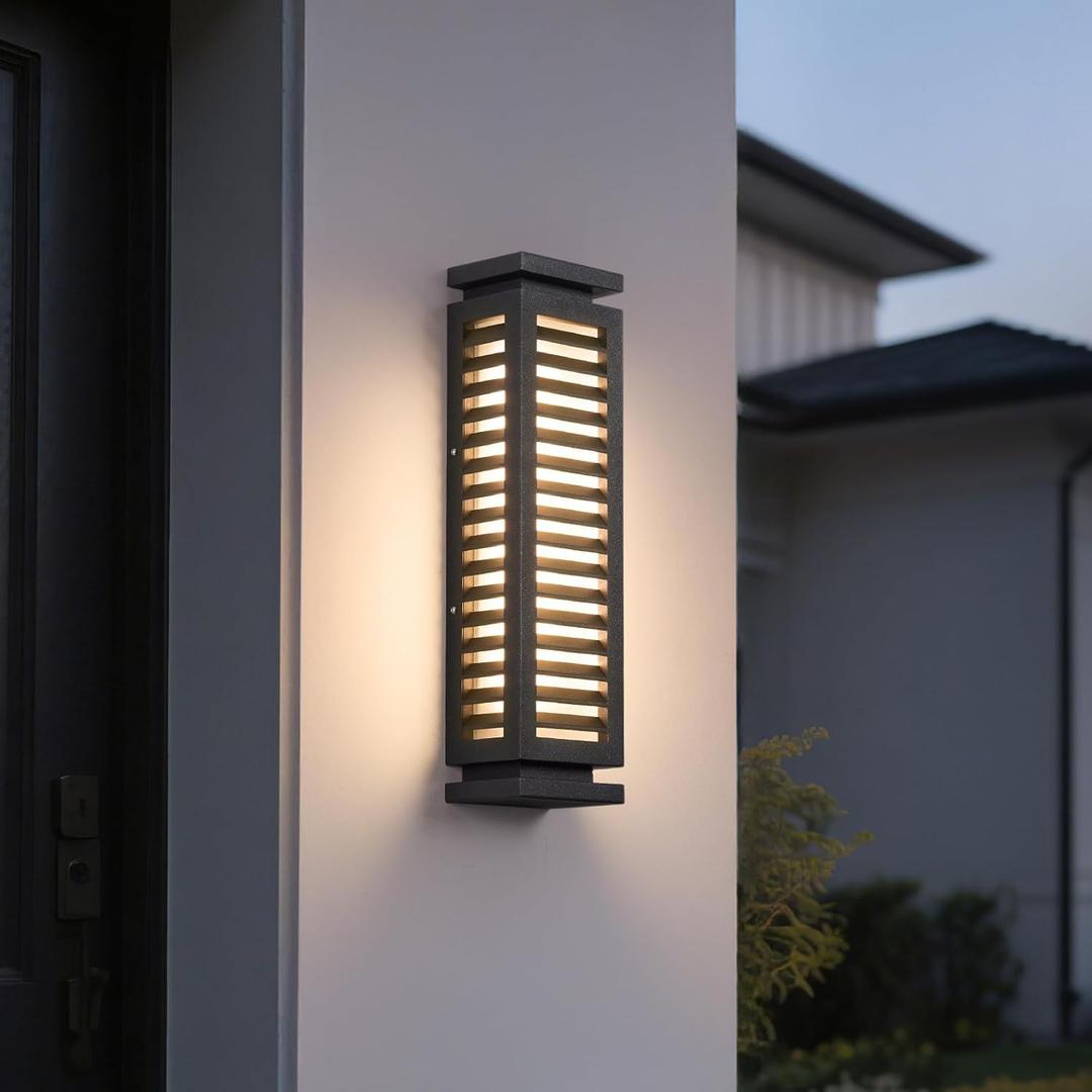MVBT 20" Outdoor Wall Light Hard Wired, AC100-240V Modern Wall Sconce, Waterproof Outdoor House Lights, 3000K LED Exterior Lighting Fixture Wall Mount Lamp for Front Porch Outside Garage Patio, 1 Pack