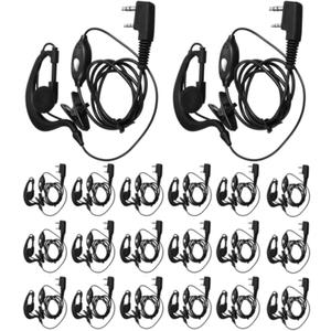 20 Pairs Walkie Talkie Earpiece with Mic 2 Pin Two Way Radio Ear Piece Microphone Earbud Bulk Single Wire Earhook Headset Compatible with Baofeng UV-5R BF-888S Arcshell Retevis H-777 RT21 RT22