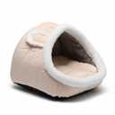 Cat Bed Cavees for Indoor Cats,Winter Warm Pet Kennel with Cover,Pet Tent for Cats Small Dogs Bed with Removable Washable Cushion with Hanging Toy,Winter Warm Pet Kennel Non Kicking (Peach)