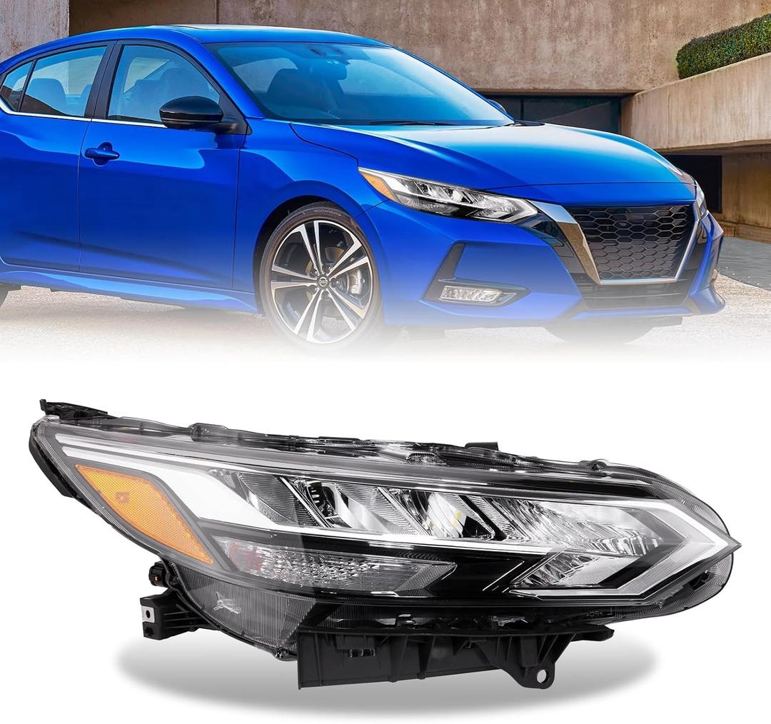 LED Headlamp for 2020-2022 Nissan Sentra S/SV Assembly Right Passenger Side Assembly Replacement OE Style NI2502277