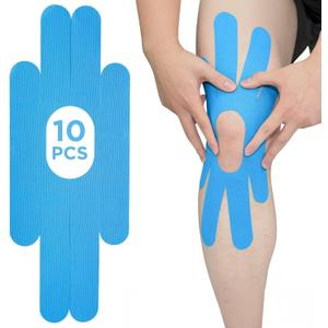 OK TAPE One-Structure K-Tape Patches | Precut for Knee Kinesiology Tape | Pain Relief and Accessories | 10 Pcs and Blue