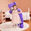 IKASA Giant Teddy Bear Stuffed Animal Plush Toy,Large Cute Jumbo Soft Toys,Huge Big Size Fluffy Plushie,Gifts for Kids (Purple, 47 inches)