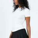 Dwnval Womens 2 Piece Sexy Casual Short Sleeve Crewneck Shirts Summer Slim Fit Cute Crop Tops (M)