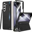 Maxdara for Z Fold 5 Case with S Pen Holder, Galaxy Z Fold 5 Case with Hidden Foldable Kickstand and Built-in Screen Protector, Slim Shockproof Phone Cover, Black
