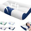 2025 New Ergonomic Goose Down Pillow, Cervical Support and Comfort Sleep Enhancing Pillow, Premium Goose Down with Cervical Memory Foam (#D, Small)