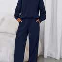 PRETTYGARDEN Womens Sweatsuits 2 Piece Set 2026 Casual Winter Long Sleeve Hoodie Loose Wide Leg Sweatpants Fall Tracksuit (Blue, M)