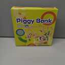 Large Letter Piggy Bank for Kids Boys Girls Wooden Personalized Piggy Banks A-Z with Target Area Clear Alphabet Banknote Coin Banks for Gift Decoration Baptism (E)