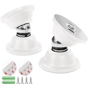NiHome RV White Magnetic Door Stop for Door Holding & Stopping, Easy Install Non-Obtrusive Design, Flexible Mounting Options for RV, Older Homes & Uneven Doors, Protects Walls(2PCS)