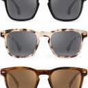 JM Bifocal Reading Glasses For Women Men, Classic Square Reading Sunglasses UV Protection (3 Packs Mix Color)