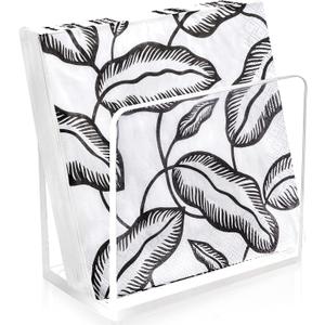 HBlife Napkin Holder, Acrylic Dining Table Dispenser for Cocktail Tissue, Clear Containers for Organizing Kitchen Paper