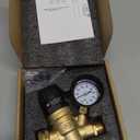 STMOUTUO RV Water Pressure Regulator for RV Camper. Brass Lead-Free Adjustable Camper Water Pressure Regulator with 0-160 PSI Gauge Reducer Valve W FilterPackage includes 1 raw tape for water pipes.