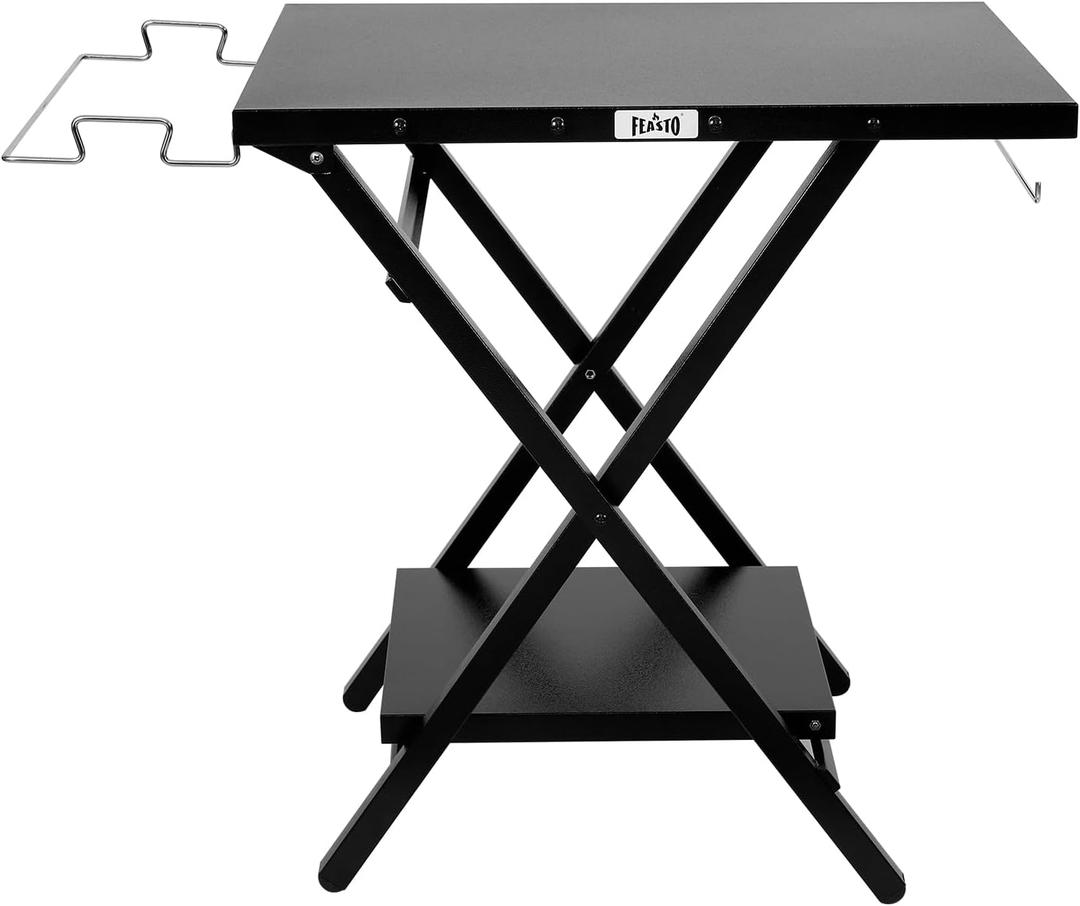 Outdoor Folding Grill Table, Portable Grill Table for Outside, Folding Grill Stand, Outdoor Prep Table, Friendly to Storage, Ideal for Camp or RV, Black, L30 x W24, FD2430B