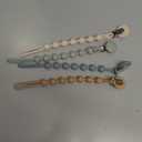 Cuddle Campus Silicone Pacifier Clip Holder with One Piece Design, Pack of 4 Soft Flexible Binky Clips with Texture for Baby Boy and Girl Set 1(6M+) (Neutral)