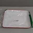 Red Co. 11" x 9" Enamelware Metal Classic 2 Quart Rectangular Serving Tray, Solid White/Red Rim
