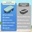 WIRHAO Foldable Non-Inflatable Kids' and Adults' Outdoor Swimming Pool Hard Plastic Shell Kid Pool for Backyard Dog Pools (113" x 66" x 20")