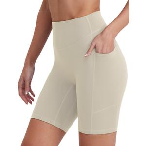ENERBLOOM Biker Shorts Women with Pockets 10" Spandex Workout Shorts Lightweight for Summer Cycling Running Yoga Gym (Medium)