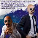 Mepase Bald Caps with Glasses and Mustache Bald Head Wig Cap Party Costume Accessories for Women Men Halloween Cosplay (Black)