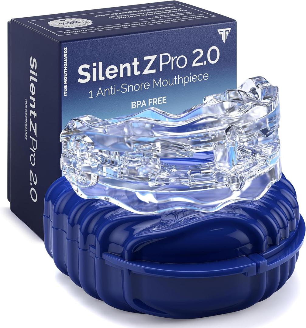 SilentZPro 2.0 - USA Designed & FDA-Cleared Anti Snore Mouthpiece - Fully Adjustable Anti Snore Mouth Guard - Professional Patented Anti Snore Device, Medium