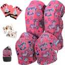 Soft-Style Kids Knee and Elbow Pads with Bike Gloves, Flexible Impact-Resistant Gear for Ages 2-11, Designed for Balance Bikes, Roller-Skating, and Skateboarding (Large)