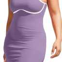 Ulovmi Women's Mini Sexy Spaghetti Strap Bodycon Dress (Purple)