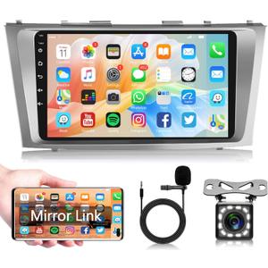 Android Car Stereo for Toyota Camry 2006-2011 Car Radio with Mirror Link, 9 Inch Touch Screen Head Unit with Bluetooth GPS Navgation WiFi FM/RDS AHD Backup Camera SWC USB MIC