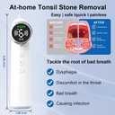 Upgraded Tonsil Stone Remover Tool Rechargeable Tonsil Stone Vacuum with LED Light & 11-in-1 Probes, for Bad Breath Relief, Safe Silicone/Glass Tip for Tonsilloliths Removal (OFF-White)