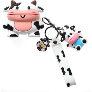 3D Milk Cow Case,Cartoon Cute Fashion Kawaii Cool Character Dairy Cattle Case with Cow Pendant for Airpod Pro 2019/Pro 2nd 2022