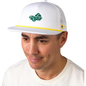REEF Blackball Logo Trucker Snapback Adjustable Hat Bright White