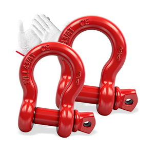 3/4" Shackle Red D Ring Shackles 4.75T D Ring Towing Heavy Duty Shackle Galvanized & Poweder Coated Anchor Shackle Forged Steel Shackles Max 28.5 Ton (57,000 Lbs) Break Strength Shakle Pack of 2