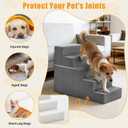 5-Step Dog Stairs for Large Dogs and Cats, 23in H Dog Steps for Couch, Sofa, Chair, Non-Slip Sturdy Pet Steps, Pet Ramp for High Bed Indoor