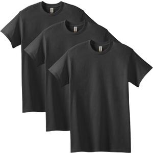 Gildan Adult Heavy Cotton T-Shirt, Style G5000, Multipack (Small, Black (3-pack))