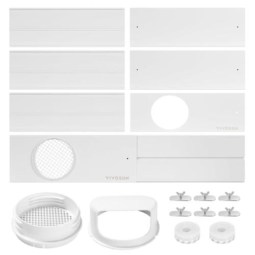 VIVOSUN Portable AC Sliding Door Vent Kit, 16.9"/21.2"-88.6" Length Adjustable, Fits 5.1” & 5.9” Exhaust Hose for Sliding Doors or Windows