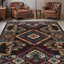 YIHOUSE Rustic Cabin Area Rug for Bedroom 5x7,Machine Washable Lodge Bear Rug,Non-Slip Low Pile Print Pattern Western Rug for Living Room